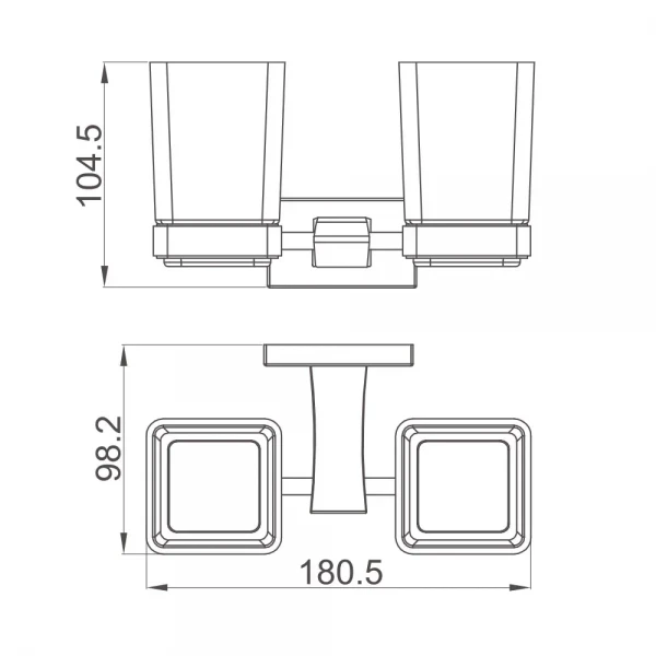 Стакан двойной для зубных щеток GAPPO G0708-9 оружейная сталь.