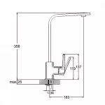 Смеситель для кухни WEZER NOF4-B однорычажный с поворотным изливом крепления шпилькой Ø35 хром