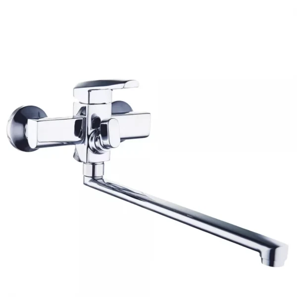 Смеситель для ванны WEZER NOF7 однорычажный с длинным поворотным изливом хромированный сплав Ø35
