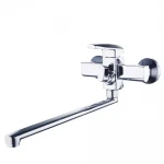 Смеситель для ванны WEZER NOF7 однорычажный с длинным поворотным изливом хромированный сплав Ø35