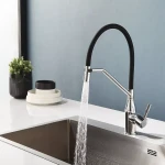 Смеситель для кухни FRAP F4497 однорычажный с силиконовым изливом крепления гайкой корпус латунный Ø35 хром