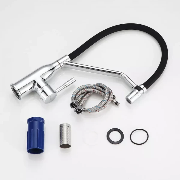 Смеситель для кухни FRAP F4497 однорычажный с силиконовым изливом крепления гайкой корпус латунный Ø35 хром