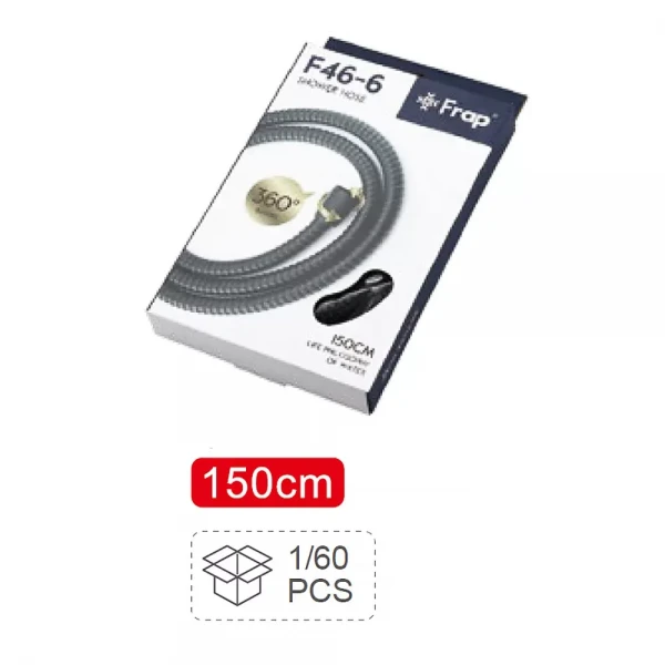 Шланг для душа FRAP F46-6 1.5 м двойная оплетка черный