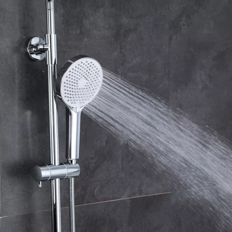 F015 лійка 3х функц. білий -хром  {40/1}