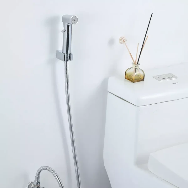 Воронка гигиеническая FRAP F022 с регулировкой давления + шланг хромированный.