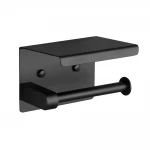 Держатель туалетной бумаги FRAP F502-6 с полочкой черный