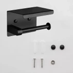 Держатель туалетной бумаги FRAP F502-6 с полочкой черный