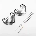 F351-16 полка кутова подвійна з гачками нерж. сталь (чорна)** {10}