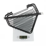 F351-16 полка кутова подвійна з гачками нерж. сталь (чорна)** {10}