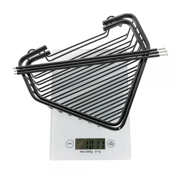 F351-16 полка кутова подвійна з гачками нерж. сталь (чорна)** {10}