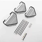 F351-26 полка кутова потрійна з гачками нерж. сталь (чорна)** {10}