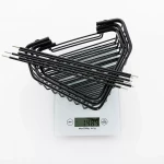 F351-26 полка кутова потрійна з гачками нерж. сталь (чорна)** {10}