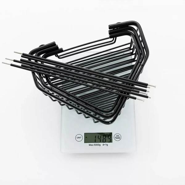 F351-26 полка кутова потрійна з гачками нерж. сталь (чорна)** {10}