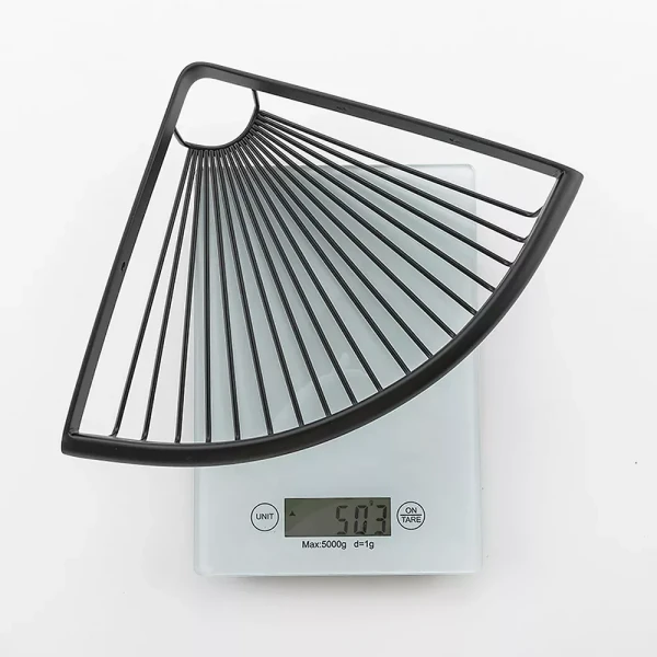 F352-6 полиця кутова одинарна з гачками нерж. сталь (чорна)** {20}