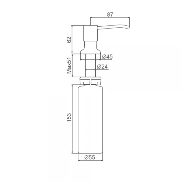 Дозатор жидкого мыла FRAP F408-6 300 мл встроенный нержавеющая сталь/пластик черный
