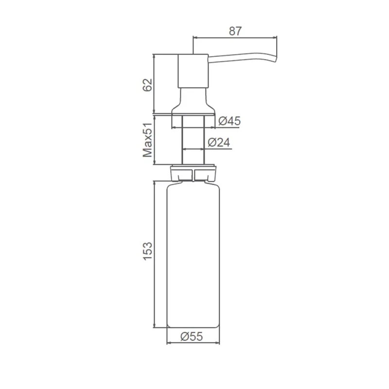 Дозатор жидкого мыла FRAP F408-6 300 мл встроенный нержавеющая сталь/пластик черный