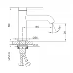 Смеситель для умывальника GAPPO G1006-6 однорычажный с круглым изливом черный латунный крепеж гайкой Ø35
