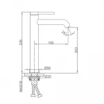 Смеситель для умывальника GAPPO G1006-26 однорычажный с высоким круглым изливом черный латунный крепеж гайкой Ø35
