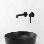 Смеситель для умывальника GAPPO G1206-6 однорычажный с круглым изливом латунный черный Ø35