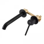 Смеситель для умывальника GAPPO G1206-6 однорычажный с круглым изливом латунный черный Ø35