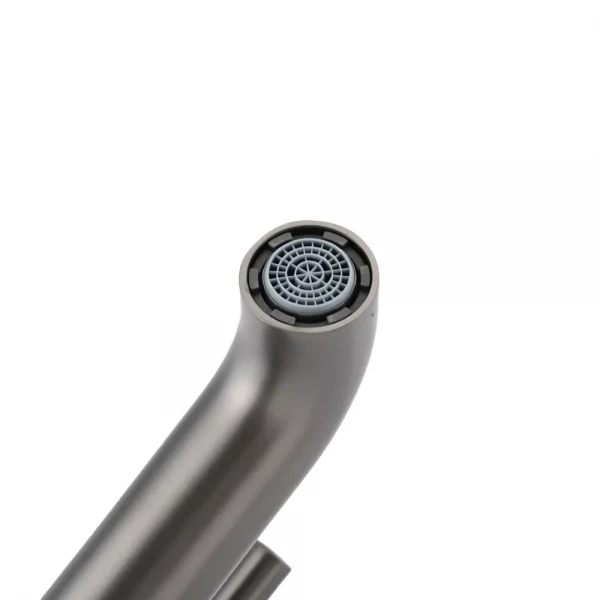 Смеситель для умывальника GAPPO G1006-9 однорычажный с круглым изливом серый (Gungrey) крепление гайкой Ø35