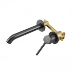 Смеситель для умывальника GAPPO G1206-9 однорычажный с круглым изливом латунный серый (Gungrey) Ø35