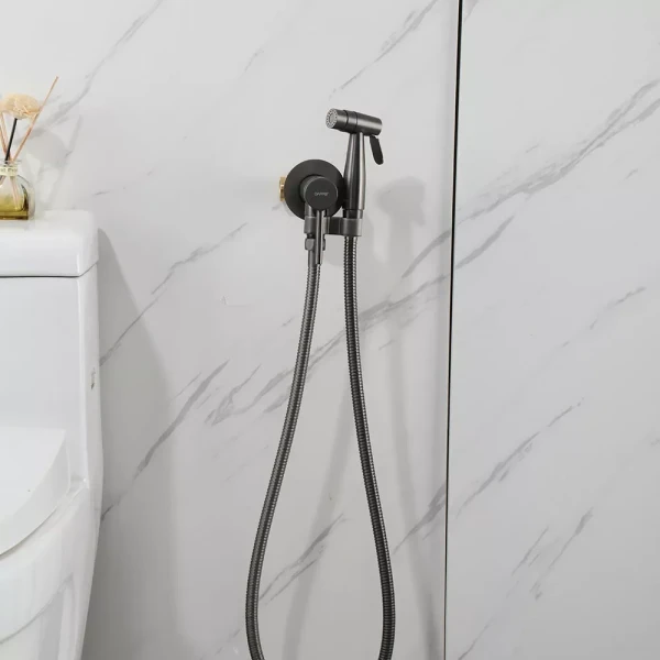 Гигиенический душ GAPPO G7206-9 встроенный однорычажный латунный серый (Gungrey) Ø35