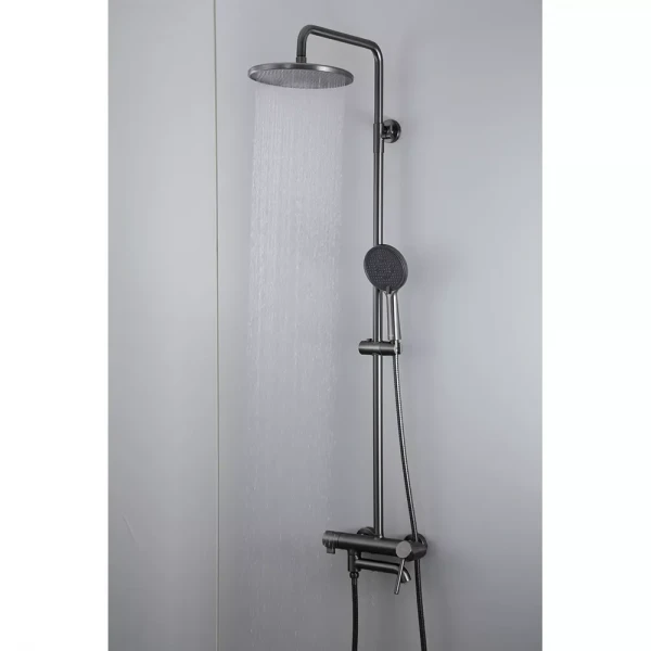 Душевая система GAPPO G2406-9 3-х функциональная однорычажная латунная Ø35 серый Gungrey