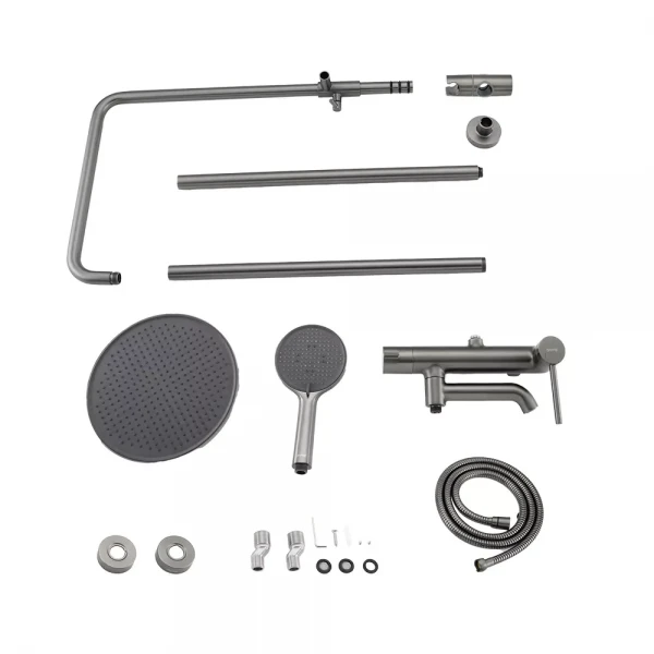 Душевая система GAPPO G2406-9 3-х функциональная однорычажная латунная Ø35 серый Gungrey