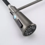 Смеситель для кухни GAPPO G4398-69 под однорычажный осмос с высоким силиконовым изливом серый (Gungrey) с латунной шпилькой Ø35