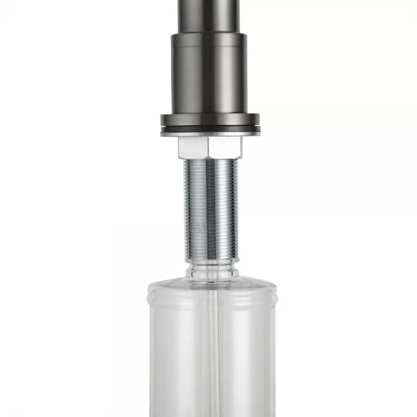 G402-9 Дозатор рідкого мила вбудований (латунь/пластик) 300мл (сірий Gungrey) {30/1}