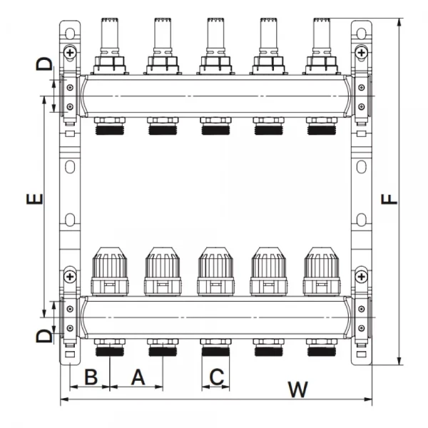 Колекторний блок із витратомірами ITAL HC1-10 x 3/4
