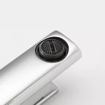 Смеситель для умывальника FRAP F1067 однорычажный с литым изливом латунный корпус крепления гайкой диаметр 25 мм хром