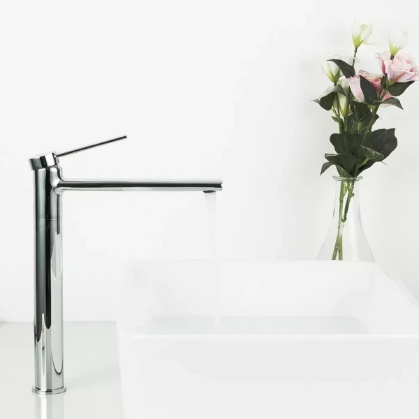 Смеситель для умывальника FRAP F1067-2 однорычажный с литым изливом хромированный латунный корпус крепления гайкой Ø25