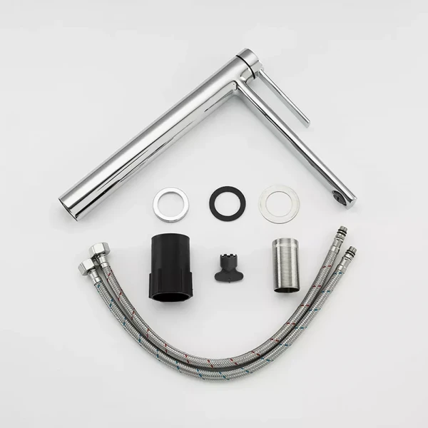 Смеситель для умывальника FRAP F1067-2 однорычажный с литым изливом хромированный латунный корпус крепления гайкой Ø25