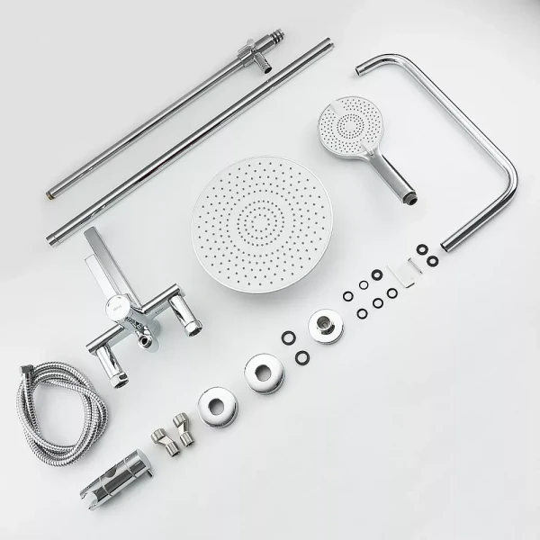 Душевая система FRAP F2467 3-х функциональная с поворотным изливом хромированная латунный корпус Ø35