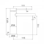 Смеситель для умывальника FRAP F1067-6 однорычажный с литым изливом корпус латунный черный крепеж гайкой Ø25