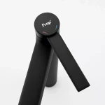 Смеситель для умывальника FRAP F1067-62 однорычажный с литым изливом черный, латунный корпус крепления гайкой Ø25