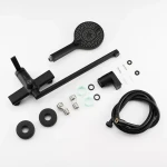 Смеситель для ванны FRAP F2267-6 однорычажный с длинным плоским изливом, латунный корпус, черный, Ø35