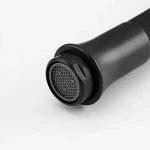 F4067-6 кухня одноваж. силiкон.вилив лат.корпус гайка Ø35 (чорний)** {10}