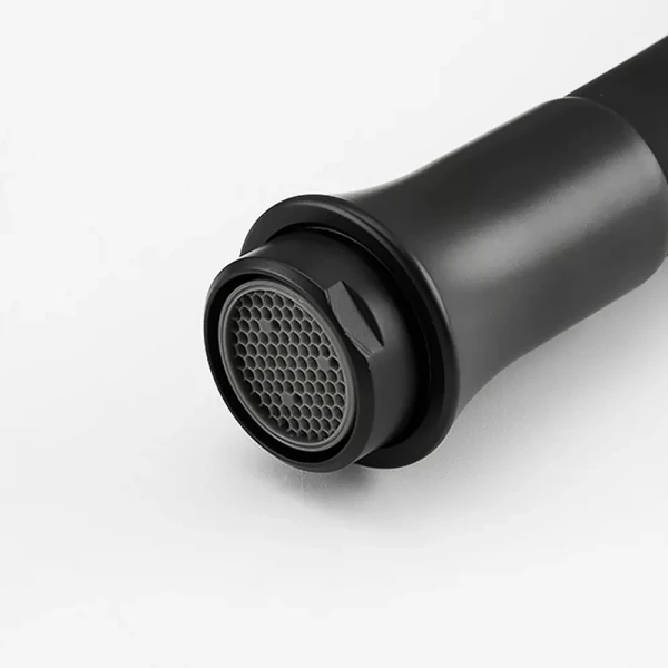 F4067-6 кухня одноваж. силiкон.вилив лат.корпус гайка Ø35 (чорний)** {10}