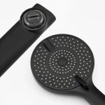 Душевая система FRAP F2467-6 с тремя функциями и поворотным изливом черная латунный корпус Ø35