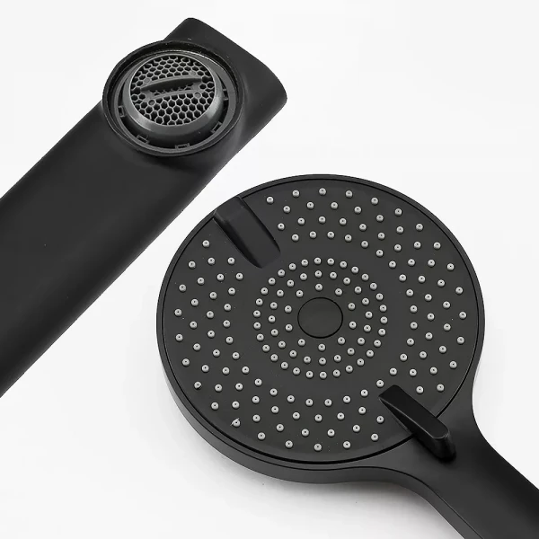 Душевая система FRAP F2467-6 с тремя функциями и поворотным изливом черная латунный корпус Ø35