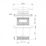 ITF 1087-Y донний клапан автомат 1 1/4