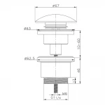 Донний клапан ITAL HF1083-C1, автомат, з керамічною кришкою, Ø63мм, 1 1/4