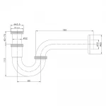 Сифон для раковини ITAL HF6030 під донний клапан, латунь, хром