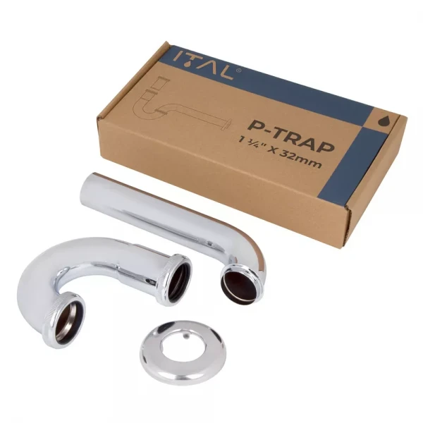 Сифон для раковини ITAL HF6023 під донний клапан, латунь, хром