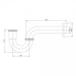 Сифон для раковини ITAL HF6023 під донний клапан, латунь, хром