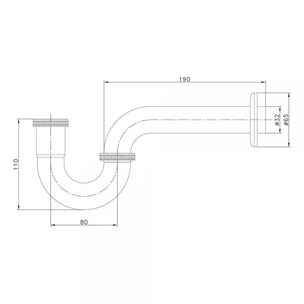 Сифон для раковини WEZER WSR-103S під донний клапан
