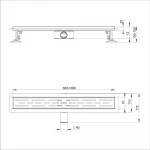 Душовий трап ITAL IT03-FT01/600, 600 мм, нержавіюча сталь, матовий сатин